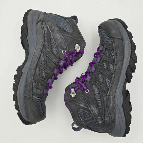 Columbia Crestwood Mid Waterproof Hiking Shoes, Graphite, Bright Plum, Women's 6 - Picture 14 of 16